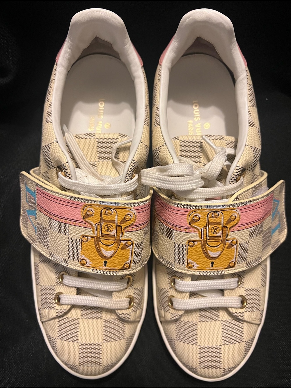 Women’s Louis Vuitton Damier Azur Summer Trunks Frontrow Sneakers